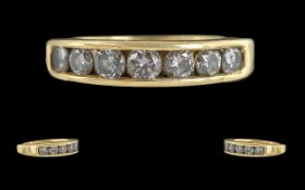 Ladies 18ct Gold Seven Stone Diamond Set