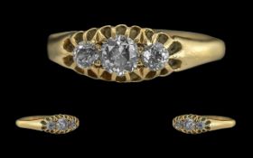 Antique Period Ladies 18ct Gold 3 Stone