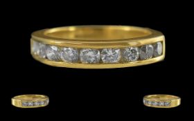 Ladies 18ct Gold 9 Stone Diamond Set Rin