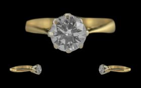 Ladies 18ct Gold Single Stone Diamond Se