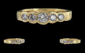 Ladies 18ct Gold Excellent 5 Stone Diamo