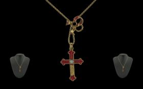 Victorian Ladies 18ct Gold Enamel and Ge