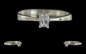 Ladies 18ct White Gold Single Stone Diam