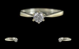 Ladies 18ct White Gold Single Stone Diam