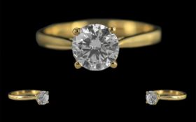 Ladies Pleasing Quality 9ct Gold Single Stone Diamond Set Ring, Full Hallmark to Interior of