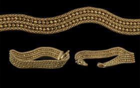 Ladies Attractive / Expensive 9ct Gold Fancy Bracelet, Complex Design, Strong Clasp. Full Hallmark
