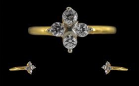 Ladies Petite 18ct Gold 4 Stone Diamond