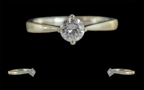 Ladies 18ct White Gold Single Stone Diam