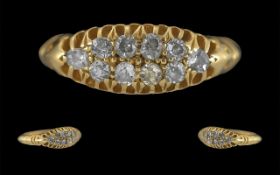 Edwardian Period Ladies 18ct Gold 10 Sto