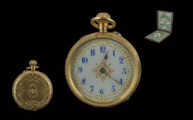 Ladies 18ct Gold Swiss Keyless Open Case