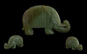 Chinese Carved Jade Elephant, with carve