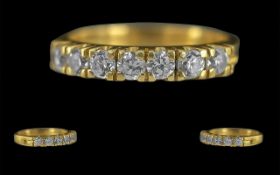 Ladies 18ct Gold 7 Stone Diamond Set Rin
