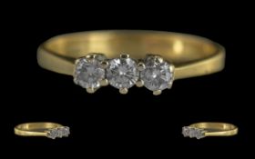 Ladies Pleasing 18ct Gold 3 Stone Diamon