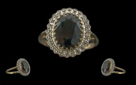 Ladies Pleasing 9ct Gold Diamond and Sap