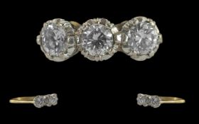 18ct Gold Pleasing Quality 3 Stone Diamo