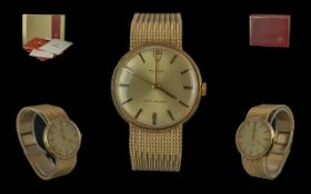 Rolex Tudor - Quality Gents 9ct Gold ( Full Hallmark ) Mechanical Wrist Watch with Integral 9ct