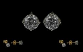 Ladies Superb Quality Pair of Diamond Set Stud Earrings, marked 750 - 18ct,