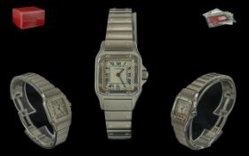 Cartier - Santos Ladies Stainless Steel Quartz Wrist Watch, Model no 9057930, Serial No 13380,