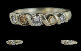 Ladies 18ct White Gold Set with White an