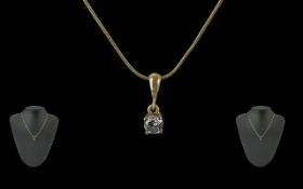 Ladies 14ct Gold Single Stone Diamond Se