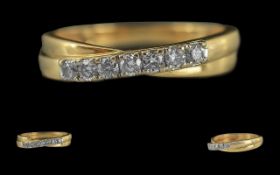 Ladies 18ct Gold 7 Stone Diamond Set Rin