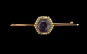 Antique Period 15ct Gold Amethyst and Se