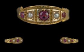 Antique Period Ladies 15ct Gold Ruby and