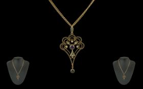 Antique Period Ladies 15ct Gold Open Wor