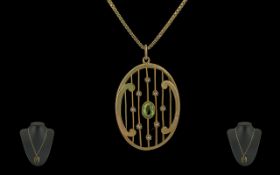 Ladies - Attractive 9ct Gold Circular Op