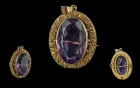 Antique Period Ladies 9ct Amethyst Set B