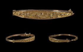 Antique Period 9ct Gold Ladies Hinged Ba