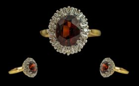 Edwardian Period 1901 - 1910 Ladies 18ct Gold Attractive Ruby and Diamond Set Cluster Ring,