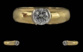 Ladies Quality 18ct Gold Diamond Set Band Ring, Marked 18ct to Interior of Shank.