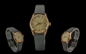Rolex Oyster Date Precision Gents Just/Date Gold on Steel Cased Wrist Watch, Ref Number 6466. c.