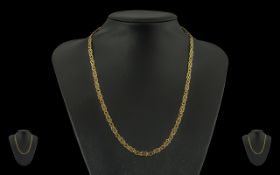 A Fine Quality - Superior Quality 9ct Gold Chain / Necklace. Excellent Design ( Fancy ) Marked 9.