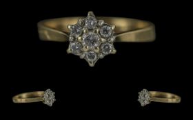 9ct Gold Diamond Cluster Ring, weight 2.