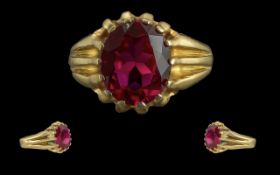 **WITHDRAWN** An Excellent Quality Gents / Ladies 18ct Gold Single Stone Ruby Ring,