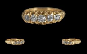 Victorian Period 1837 - 1901 Ladies 18ct Gold Diamond Ring, Open worked Setting.
