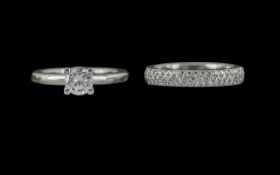 Ladies Platinum Diamond Set Wedding Ring and Engagement Ring,