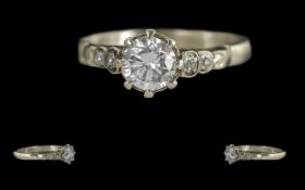 Ladies - Platinum Diamond Set Ring, Marked to Interior 950 Platinum,