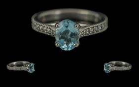 9ct Gold & Aquamarine Ring, weight 4.