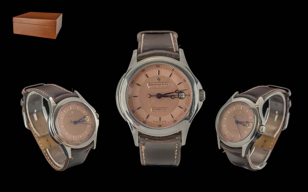 Dreyfuss & Co Handmade Automatic Steel Cased Wrist Watch. Series 1925, Ref No 256. Date of - Image 2 of 2