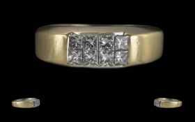 Ladies or Gents 18ct Gold Diamond Set Ring, Marked 750 - 18ct to Interior of Shank. The Well Matched