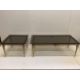 Two brass and smoked glass top coffee tables, larger width 133cm, depth 65cm, height 47cm - Image 1 of 2
