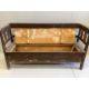 A 19th century Continental painted pine box seat settle, width 186cm, depth 52cm, height 98cm - Image 2 of 2