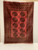 An Afghan red ground rug, 230 x 165cm