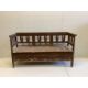 A 19th century Continental painted pine box seat settle, width 186cm, depth 52cm, height 98cm - Image 1 of 2
