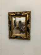 A Victorian style rectangular wall mirror, width 51cm, height 61cm