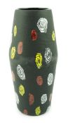 ** ** Vittorio Ferro (1932-2012) A Murano glass Murrine vase, the black ground with white, red and