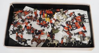 Battle of Waterloo 1815 painted white metal chess pieces by SAC Ltd and various Britains lead